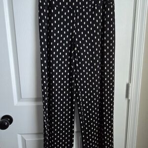 J. Jill Black and White Patterned Wide Leg Pants